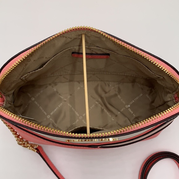 Michael Kors Jet Set Travel Medium Logo Dome Crossbody Grapefruit Multi Color - Picture 13 of 16